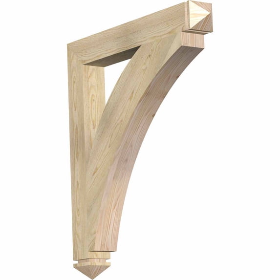Ekena Millwork 4"W x 32"D x 36"H Thorton Arts & Crafts Rough Sawn Bracket, Douglas Fir