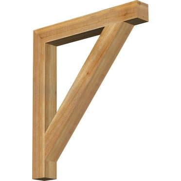 Ekena Millwork 4"W x 32"D x 36"H Traditional Block Rough Sawn Bracket, Western Red Cedar