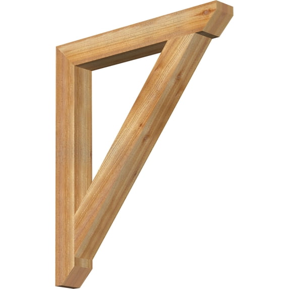Ekena Millwork 4"W x 32"D x 38"H Traditional Slat Rough Sawn Bracket, Western Red Cedar