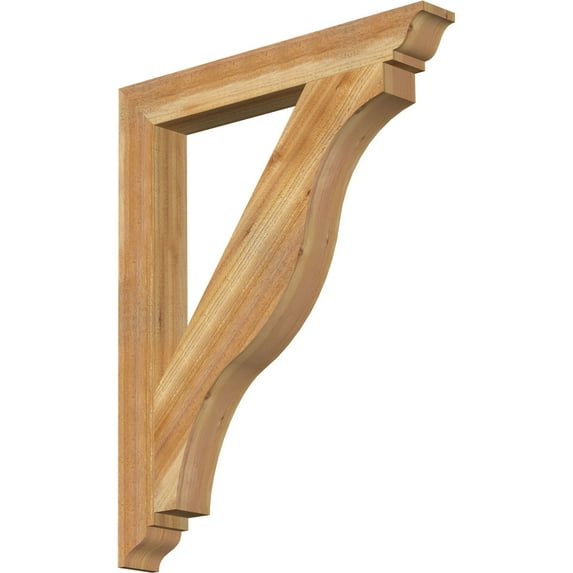 Ekena Millwork 4"W x 32"D x 40"H Funston Traditional Rough Sawn Bracket, Western Red Cedar