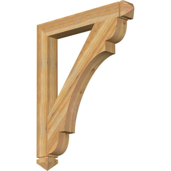 Ekena Millwork 4"W x 32"D x 40"H Olympic Arts & Crafts Rough Sawn Bracket, Western Red Cedar