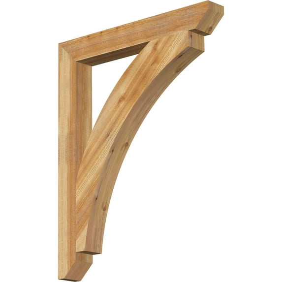 Ekena Millwork 4"W x 32"D x 40"H Thorton Slat Rough Sawn Bracket, Western Red Cedar