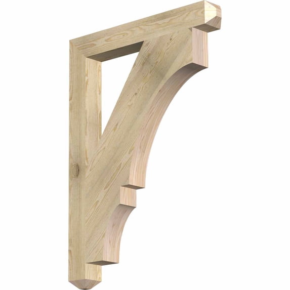 Ekena Millwork 4"W x 32"D x 44"H Balboa Craftsman Rough Sawn Bracket, Douglas Fir