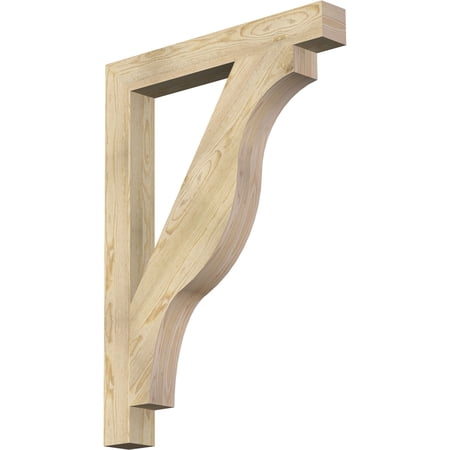 Ekena Millwork 4"W x 32"D x 44"H Funston Block Rough Sawn Bracket, Douglas Fir