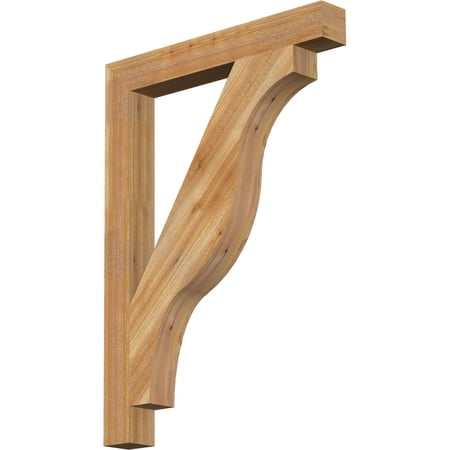 Ekena Millwork 4"W x 32"D x 44"H Funston Block Rough Sawn Bracket, Western Red Cedar