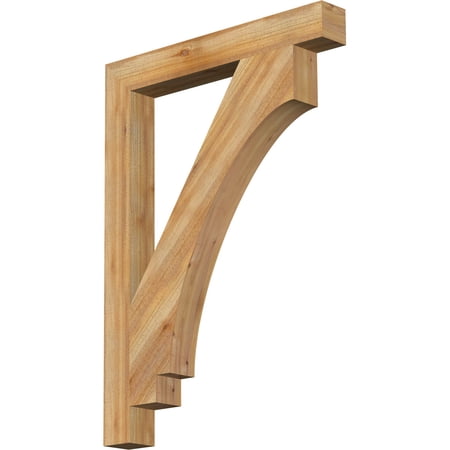 Ekena Millwork 4"W x 32"D x 44"H Imperial Block Rough Sawn Bracket, Western Red Cedar