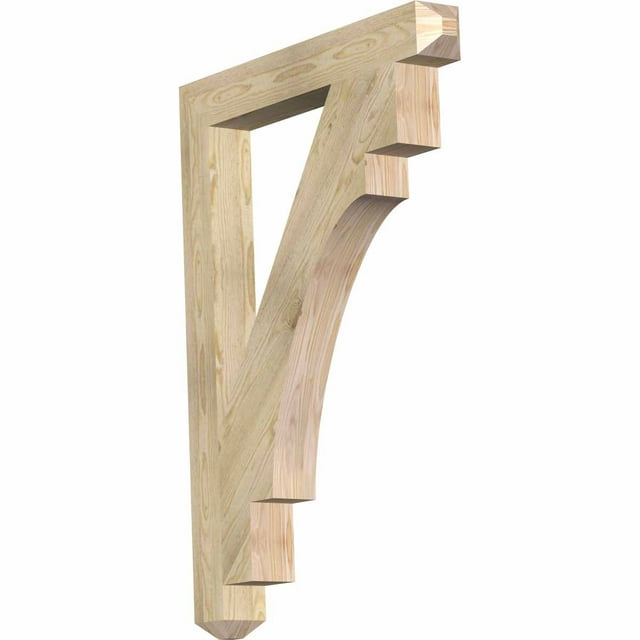 Ekena Millwork 4"W x 32"D x 44"H Merced Craftsman Rough Sawn Bracket, Douglas Fir