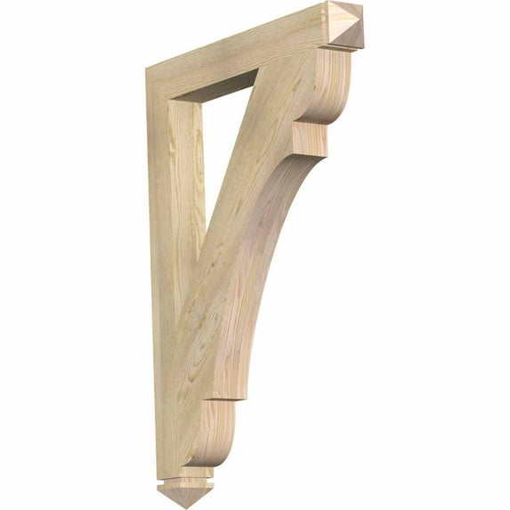 Ekena Millwork 4"W x 32"D x 44"H Olympic Arts & Crafts Rough Sawn Bracket, Douglas Fir