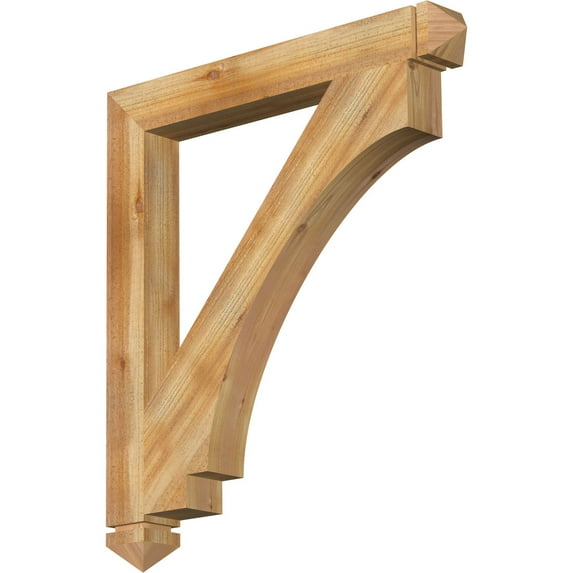 Ekena Millwork 4"W x 34"D x 38"H Imperial Arts & Crafts Rough Sawn Bracket, Western Red Cedar