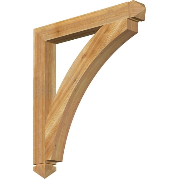 Ekena Millwork 4"W x 34"D x 38"H Thorton Arts & Crafts Rough Sawn Bracket, Western Red Cedar