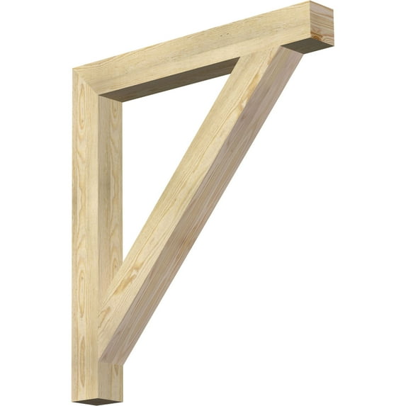 Ekena Millwork 4"W x 34"D x 38"H Traditional Block Rough Sawn Bracket, Douglas Fir