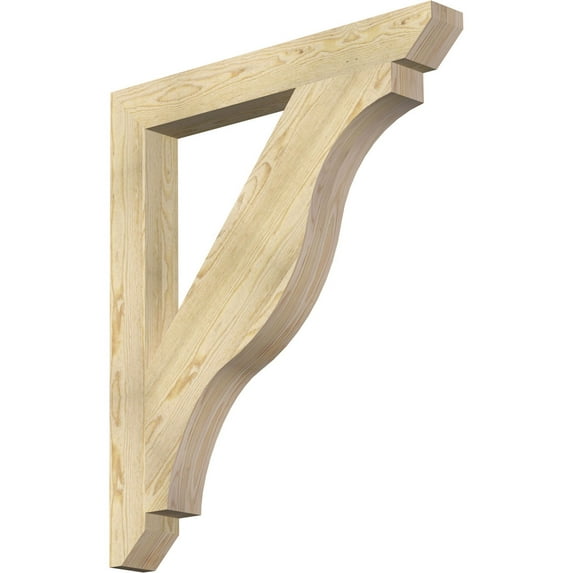 Ekena Millwork 4"W x 34"D x 40"H Funston Slat Rough Sawn Bracket, Douglas Fir