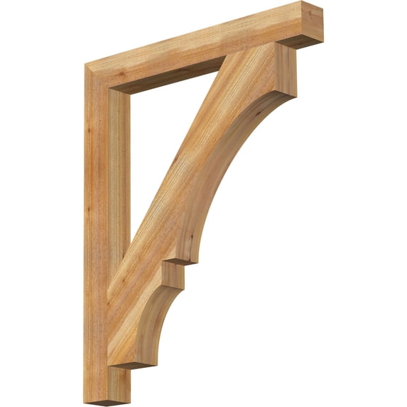 Ekena Millwork 4"W x 34"D x 42"H Balboa Block Rough Sawn Bracket, Western Red Cedar