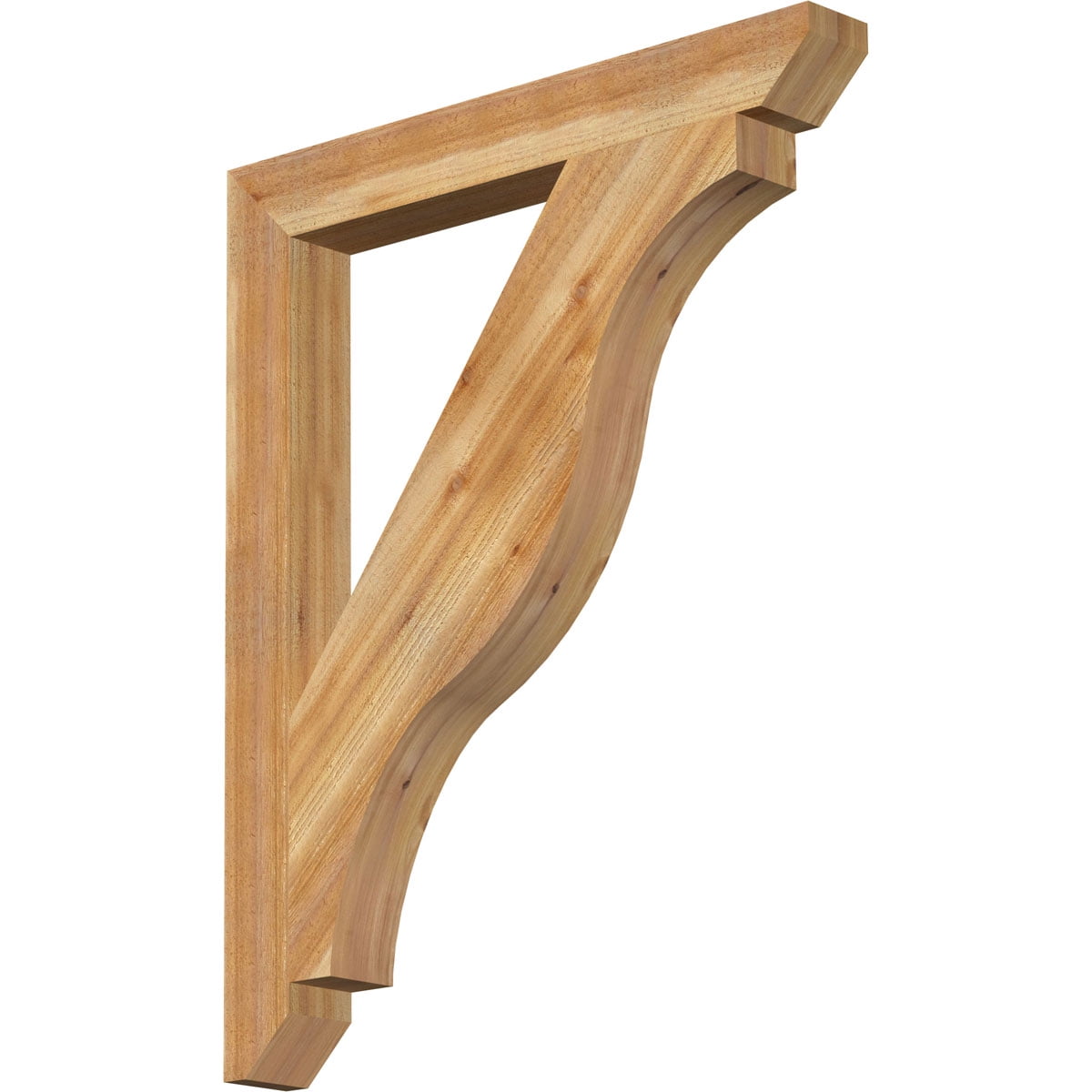 Ekena Millwork 4"W x 34"D x 42"H Funston Slat Rough Sawn Bracket, Western Red Cedar
