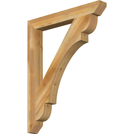 Ekena Millwork 4"W x 34"D x 42"H Olympic Slat Rough Sawn Bracket, Western Red Cedar