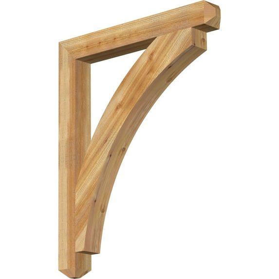 Ekena Millwork 4"W x 34"D x 42"H Thorton Craftsman Rough Sawn Bracket, Western Red Cedar