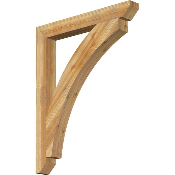 Ekena Millwork 4"W x 34"D x 42"H Thorton Slat Rough Sawn Bracket, Western Red Cedar