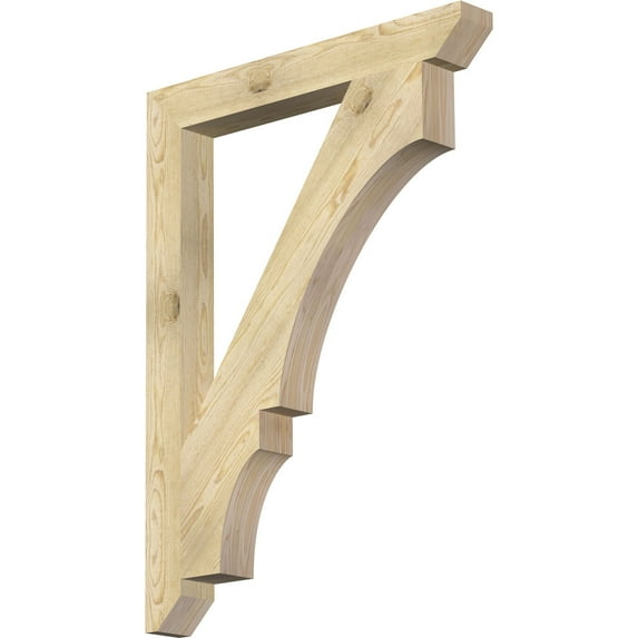 Ekena Millwork 4"W x 34"D x 46"H Balboa Slat Rough Sawn Bracket, Douglas Fir