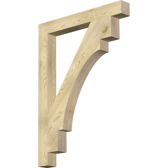 Ekena Millwork 4"W x 34"D x 46"H Merced Block Rough Sawn Bracket, Douglas Fir