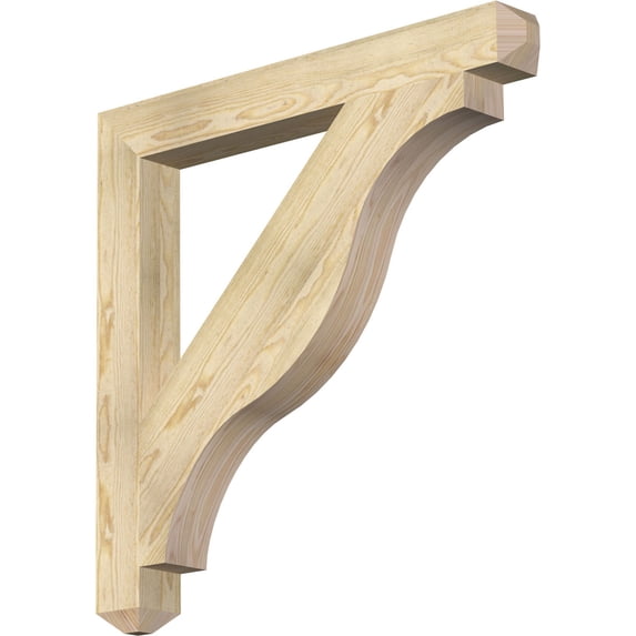 Ekena Millwork 4"W x 36"D x 36"H Funston Craftsman Rough Sawn Bracket, Douglas Fir