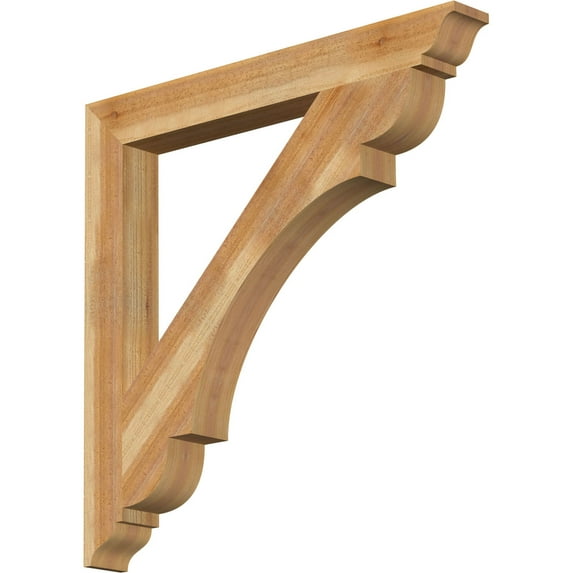 Ekena Millwork 4"W x 36"D x 36"H Olympic Traditional Rough Sawn Bracket, Western Red Cedar