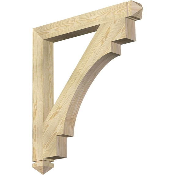 Ekena Millwork 4"W x 36"D x 40"H Merced Arts & Crafts Rough Sawn Bracket, Douglas Fir