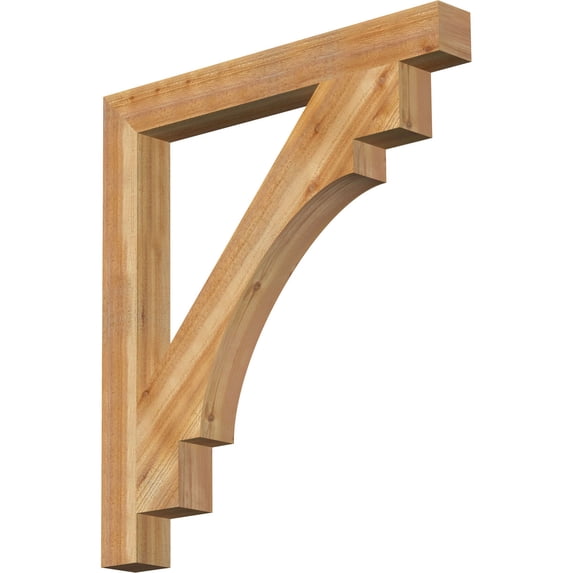 Ekena Millwork 4"W x 36"D x 40"H Merced Block Rough Sawn Bracket, Western Red Cedar