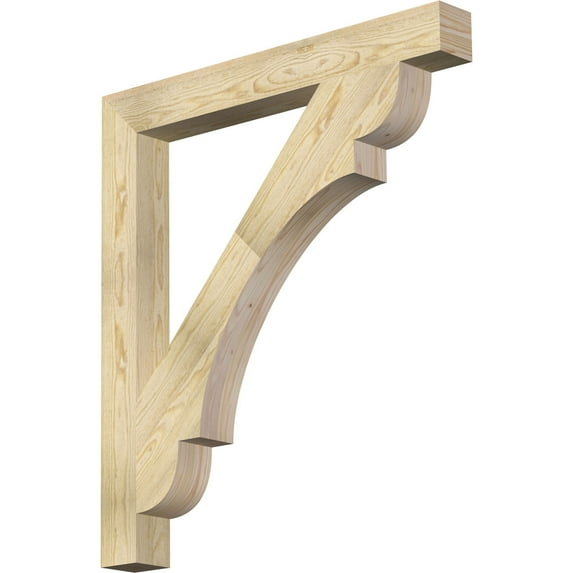 Ekena Millwork 4"W x 36"D x 40"H Olympic Block Rough Sawn Bracket, Douglas Fir
