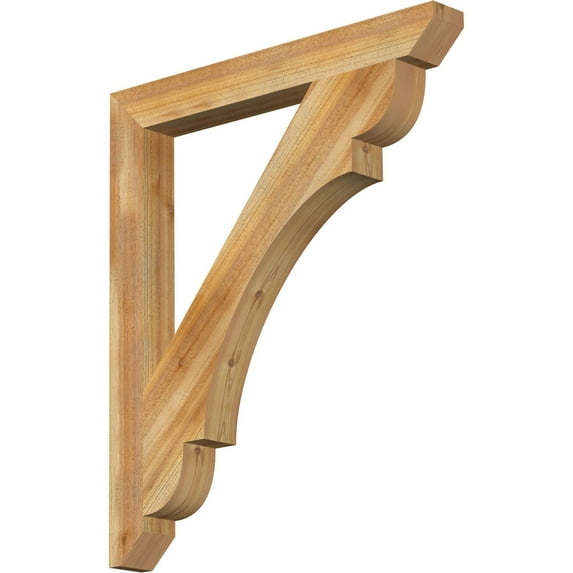 Ekena Millwork 4"W x 36"D x 42"H Olympic Slat Rough Sawn Bracket, Western Red Cedar