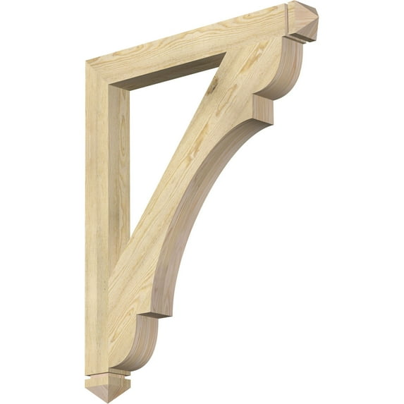 Ekena Millwork 4"W x 36"D x 44"H Olympic Arts & Crafts Rough Sawn Bracket, Douglas Fir