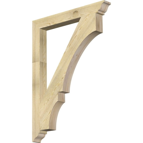 Ekena Millwork 4"W x 36"D x 48"H Balboa Traditional Rough Sawn Bracket, Douglas Fir