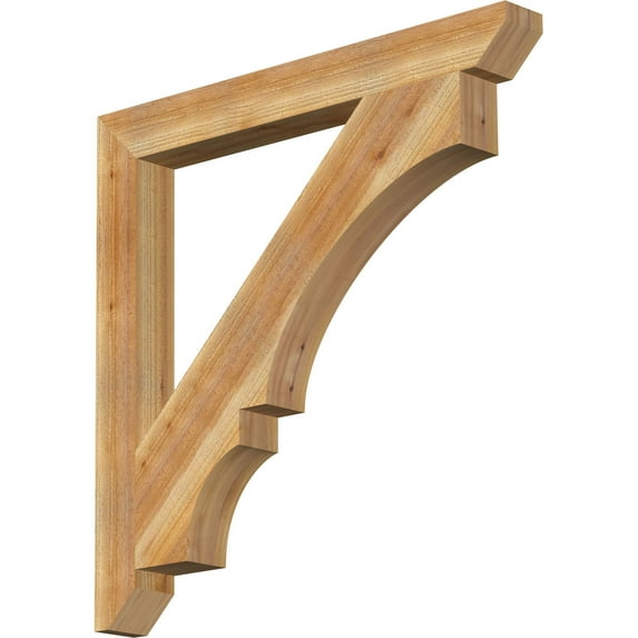 Ekena Millwork 4"W x 38"D x 38"H Balboa Slat Rough Sawn Bracket, Western Red Cedar