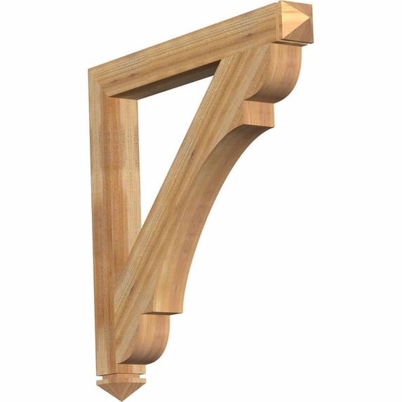 Ekena Millwork 4"W x 38"D x 38"H Olympic Arts & Crafts Rough Sawn Bracket, Western Red Cedar