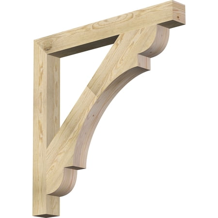 Ekena Millwork 4"W x 38"D x 38"H Olympic Block Rough Sawn Bracket, Douglas Fir