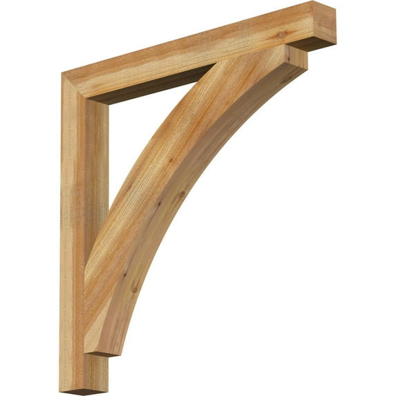 Ekena Millwork 4"W x 38"D x 38"H Thorton Block Rough Sawn Bracket, Western Red Cedar