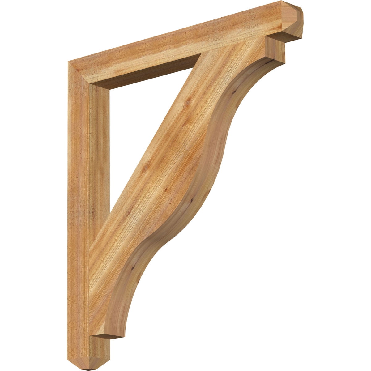 Ekena Millwork 4"W x 38"D x 42"H Funston Craftsman Rough Sawn Bracket, Western Red Cedar