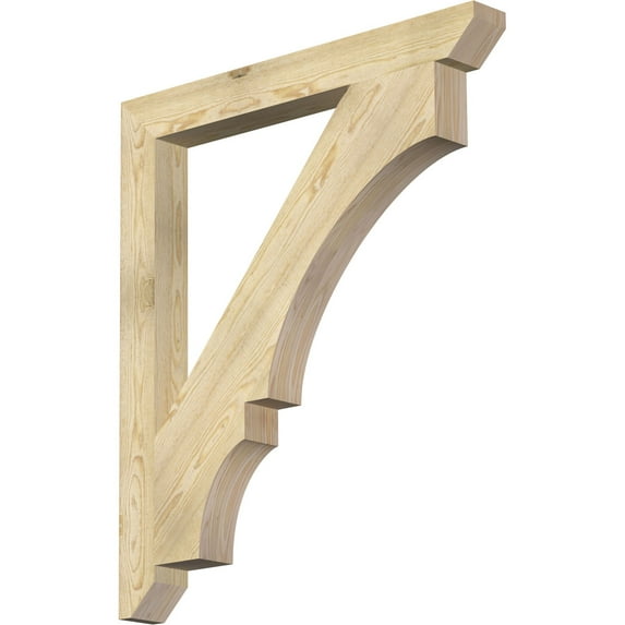Ekena Millwork 4"W x 38"D x 44"H Balboa Slat Rough Sawn Bracket, Douglas Fir