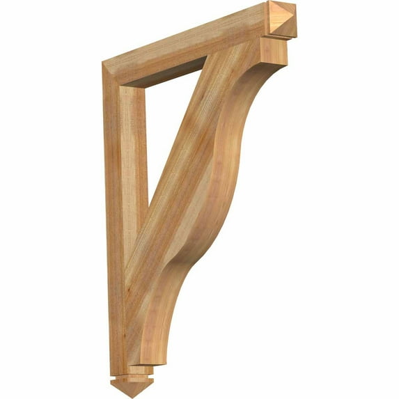 Ekena Millwork 4"W x 38"D x 44"H Funston Arts & Crafts Rough Sawn Bracket, Western Red Cedar