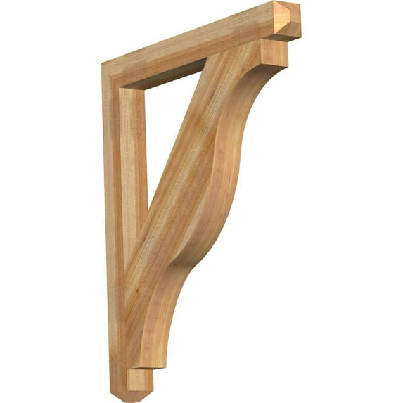 Ekena Millwork 4"W x 38"D x 44"H Funston Craftsman Rough Sawn Bracket, Western Red Cedar