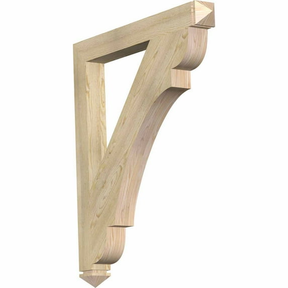 Ekena Millwork 4"W x 38"D x 44"H Olympic Arts & Crafts Rough Sawn Bracket, Douglas Fir