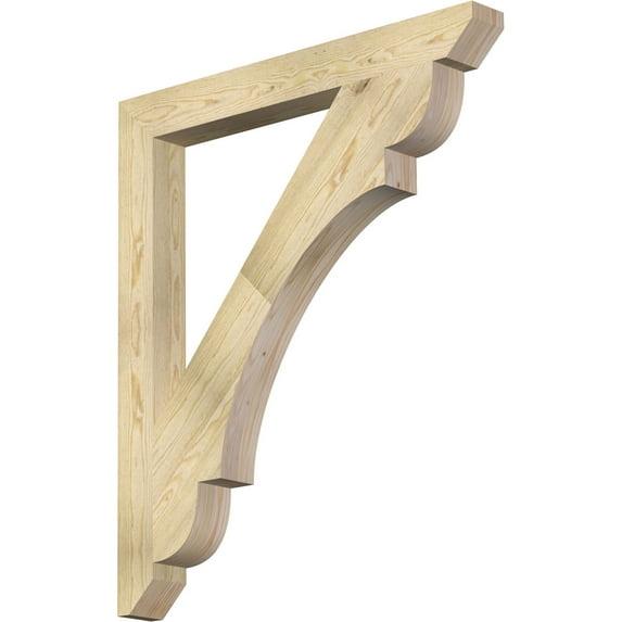 Ekena Millwork 4"W x 38"D x 44"H Olympic Slat Rough Sawn Bracket, Douglas Fir