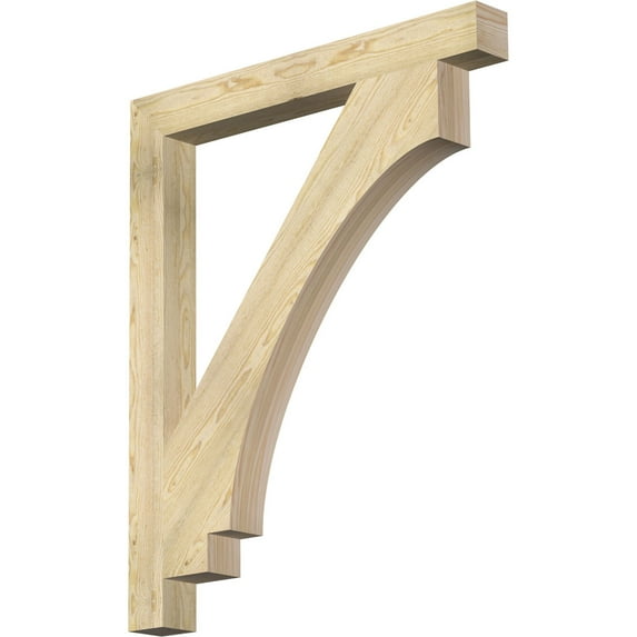 Ekena Millwork 4"W x 38"D x 46"H Imperial Block Rough Sawn Bracket, Douglas Fir
