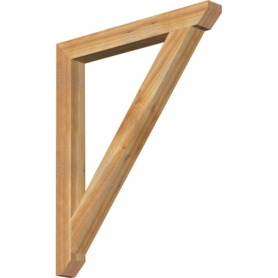 Ekena Millwork 4"W x 38"D x 46"H Traditional Slat Rough Sawn Bracket, Western Red Cedar