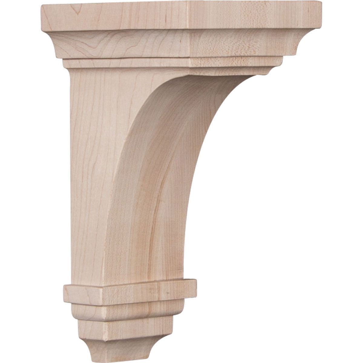 Alder Wood Traditional Small Jefferson Corbel, 8" Height