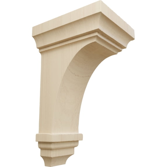Ekena Millwork 4"W x 4 3/4"D x 8"H Small Jefferson Wood Corbel, Rubberwood