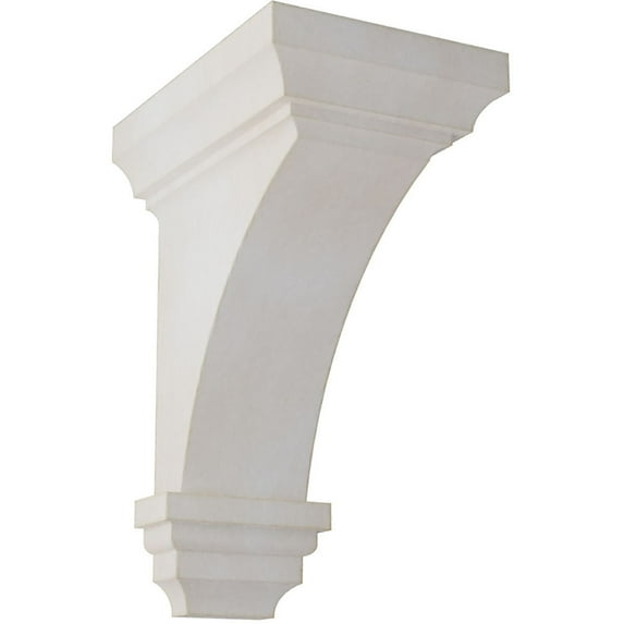 Ekena Millwork 4"W x 4 3/4"D x 8"H Small Jefferson Wood Vintage Decor Corbel, Chalk Dust White