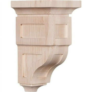 Ekena Millwork 4"W x 4 3/4"D x 8"H Small Reyes Wood Corbel, Alder