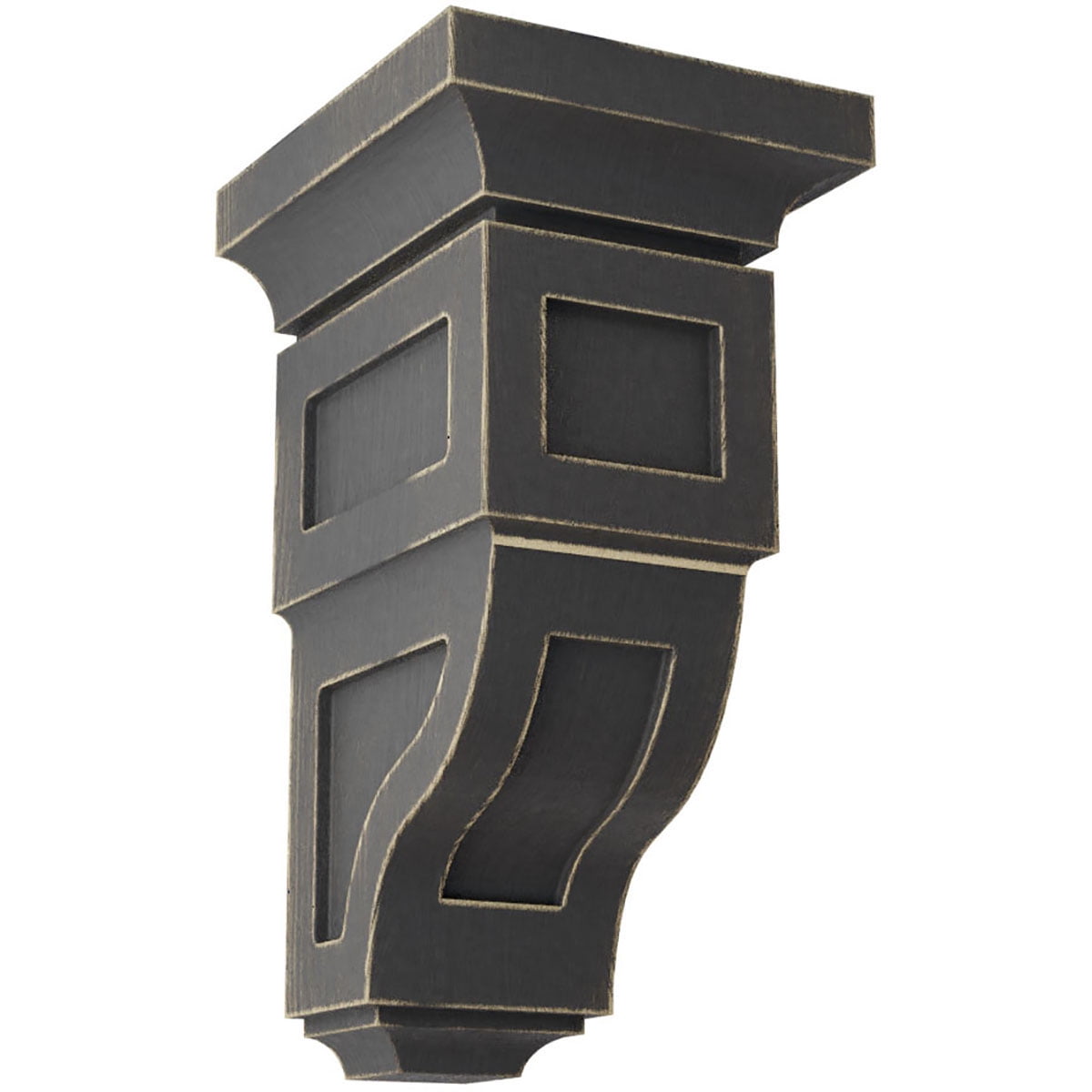 Black Rubberwood Vintage Architectural Corbel, 8" Height