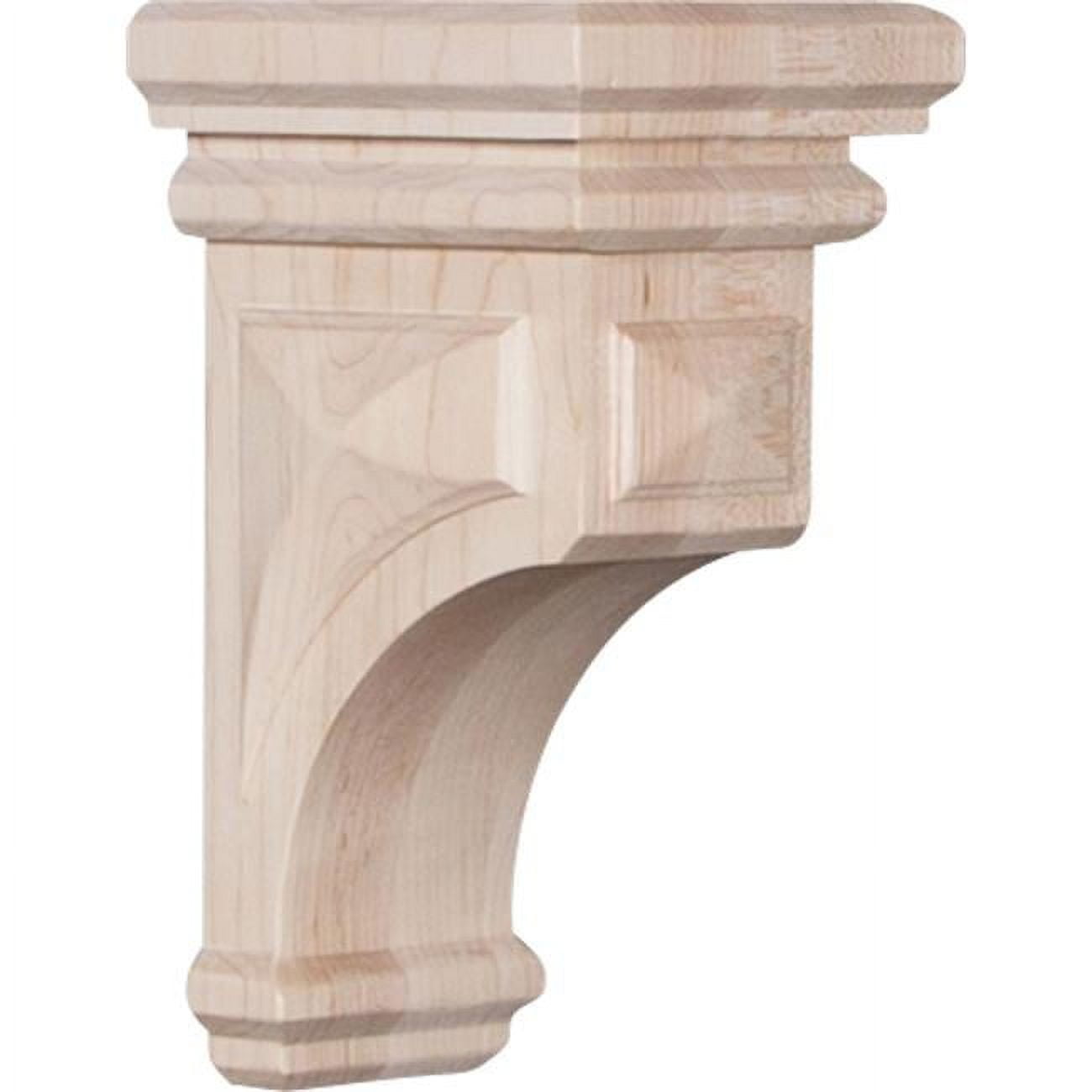 Small Unfinished Cherry Woodruff Wood Corbel, 4" x 4.75" x 8"