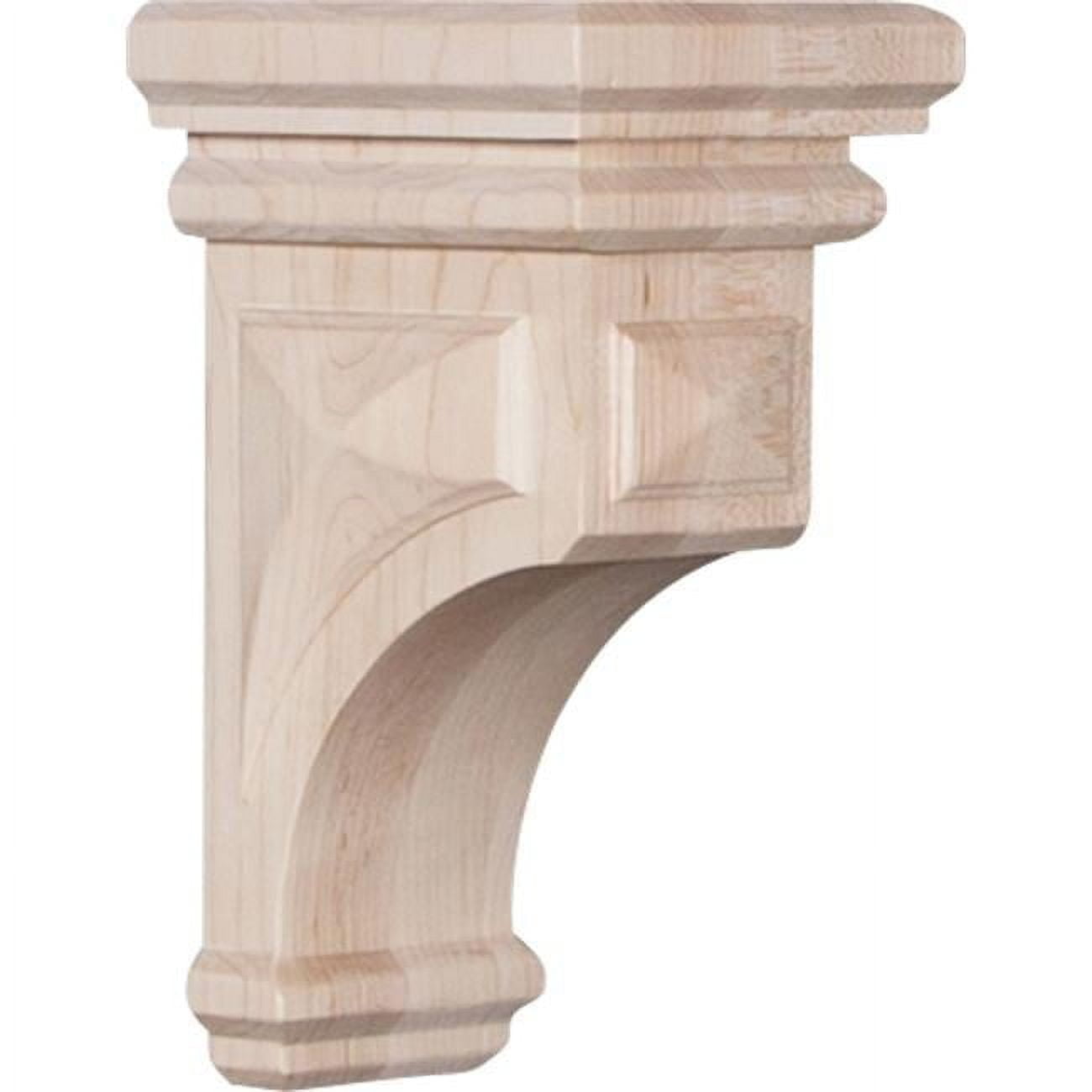 Small Natural Rubberwood Decorative Corbel, 4"W x 4.75"D x 8"H